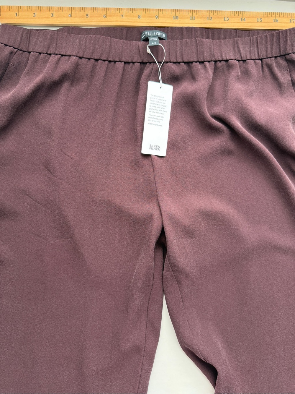 NWT Eileen Fisher Slouchy Ankle Silk Pant Machine Wash Size L - Picture 8 of 9